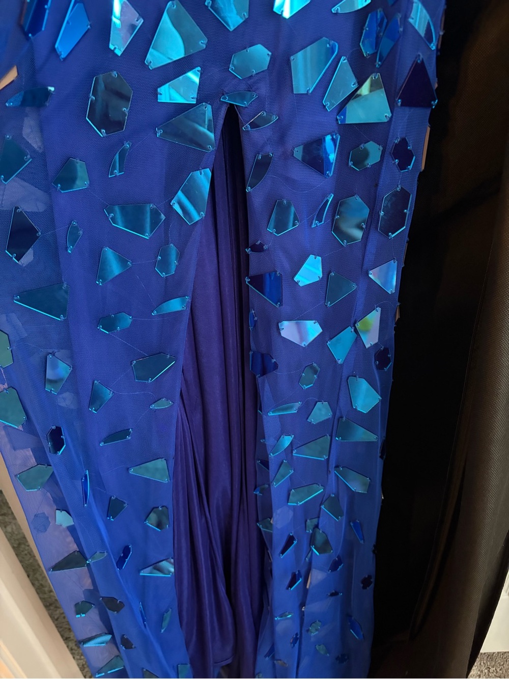 Blue Sequin Evening Gown - Women Dresses - Picture 2 of 4